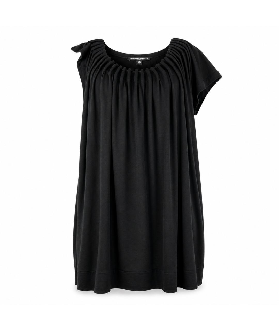 ANN DEMEULEMEESTER Черное полиэстеровое повседневное платье, фото 1