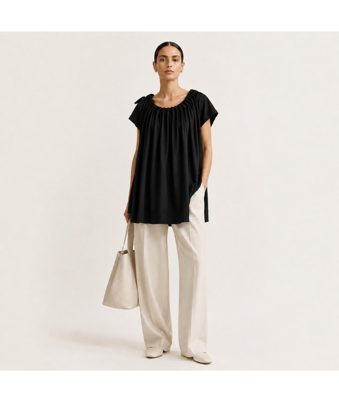 ANN DEMEULEMEESTER Черное полиэстеровое повседневное платье, фото 5