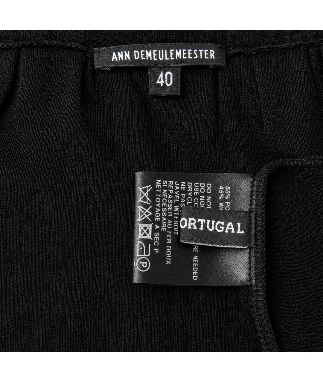 ANN DEMEULEMEESTER Черное полиэстеровое повседневное платье, фото 4