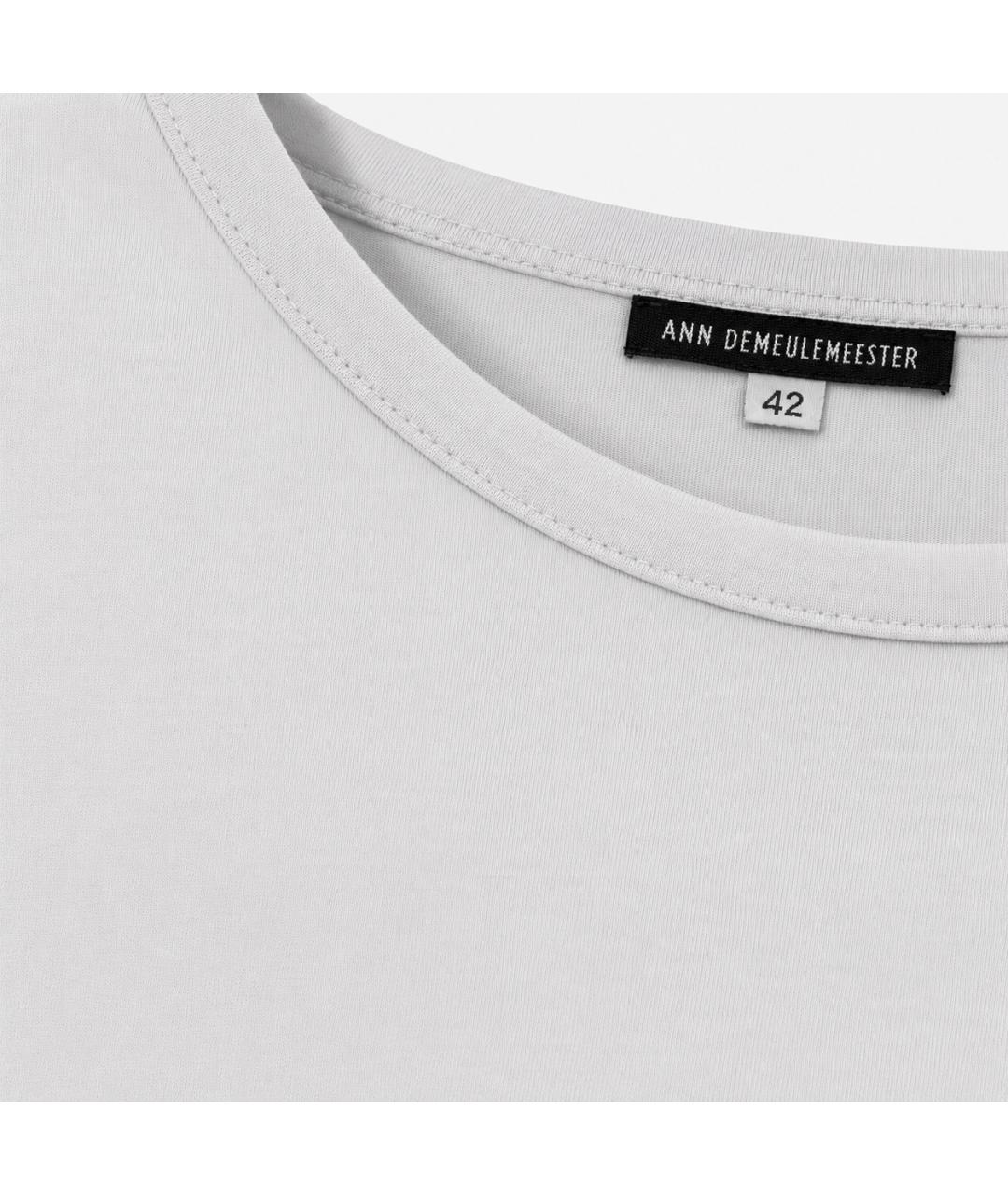ANN DEMEULEMEESTER Серая хлопковая футболка, фото 2