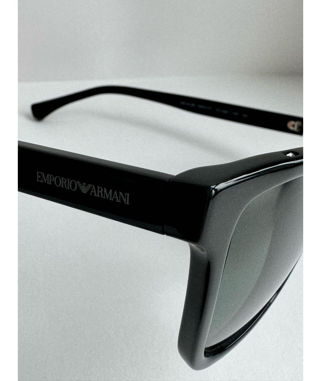 EMPORIO ARMANI Черные пластиковые солнцезащитные очки, фото 3