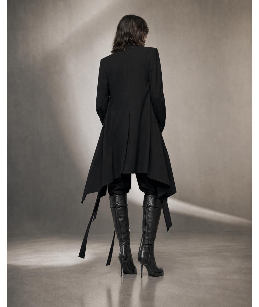 ANN DEMEULEMEESTER Черные кожаные ботфорты, фото 8