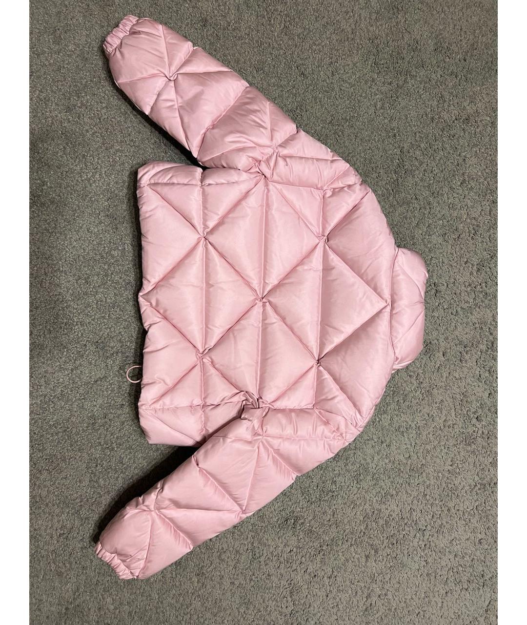 PRADA Розовый полиуретановый пуховик, фото 7