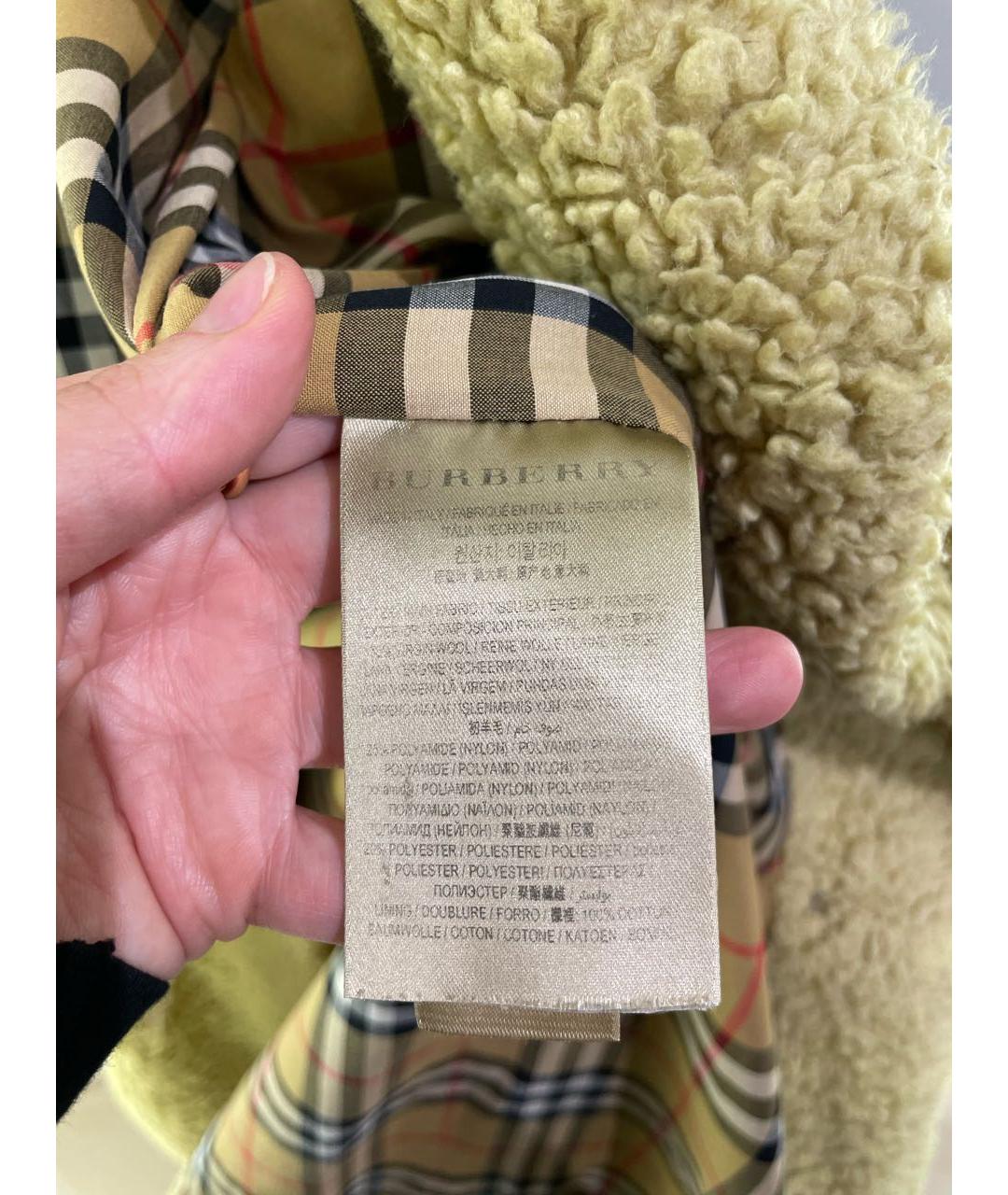 BURBERRY Горчичная шерстяная шуба, фото 8