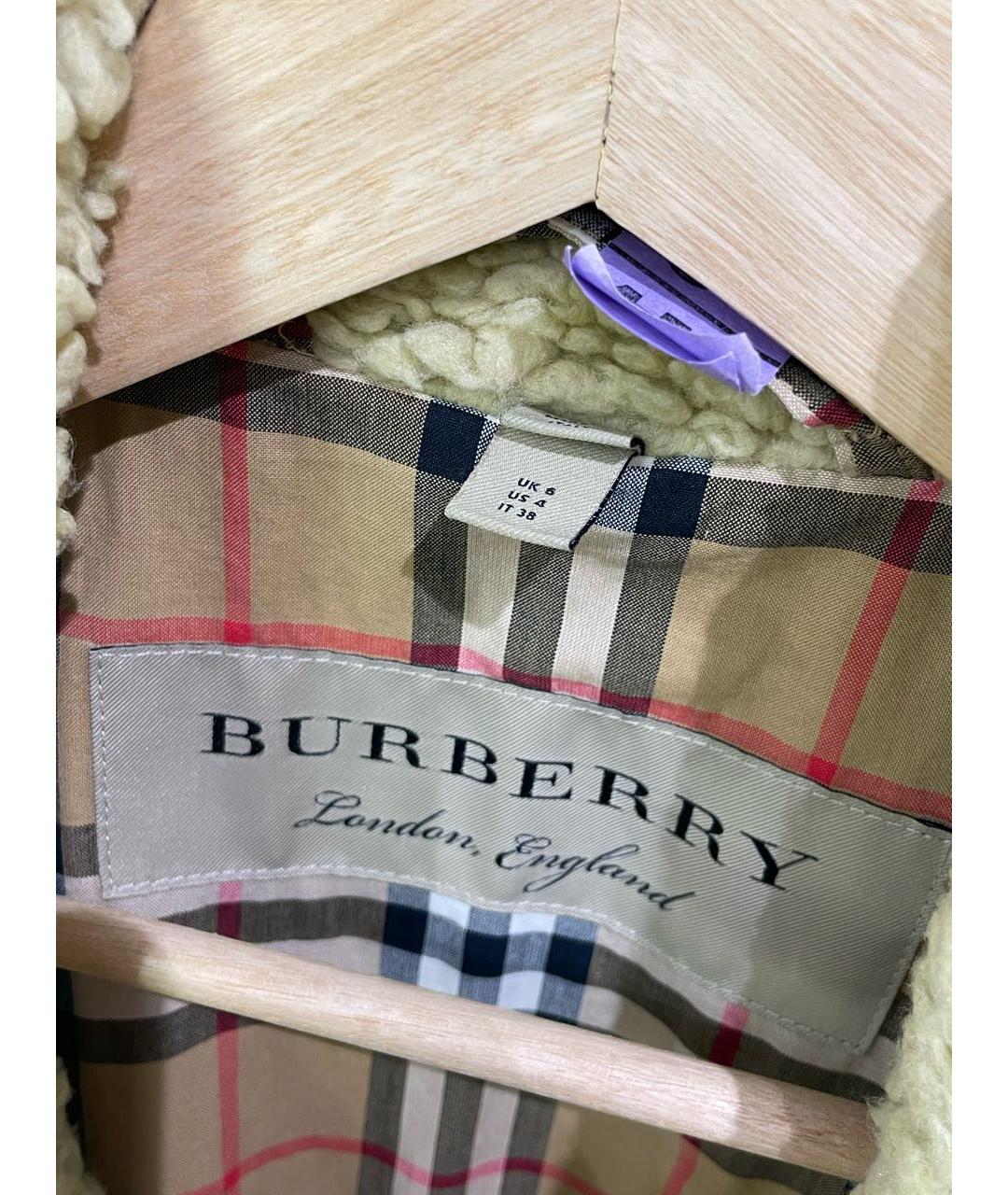 BURBERRY Горчичная шерстяная шуба, фото 7