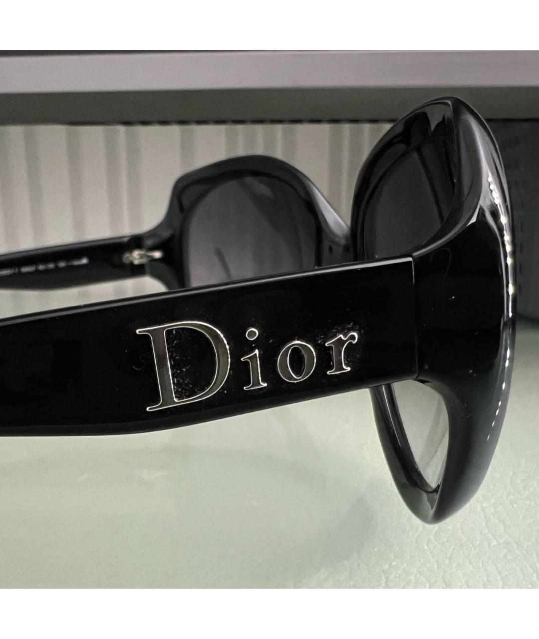 CHRISTIAN DIOR Черные пластиковые солнцезащитные очки, фото 3