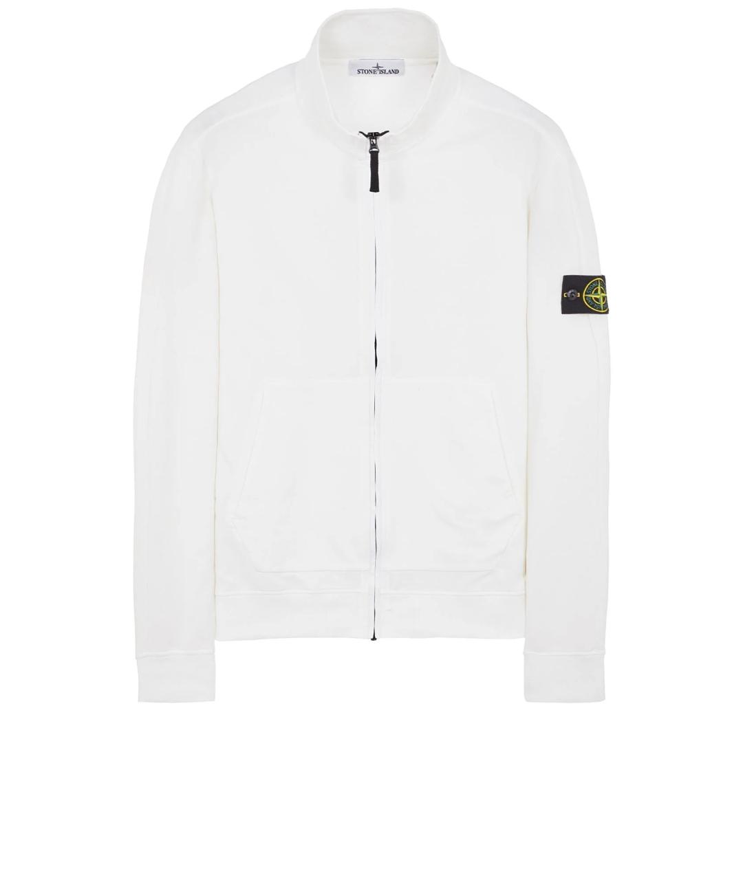 STONE ISLAND Белый хлопковый джемпер / свитер, фото 1