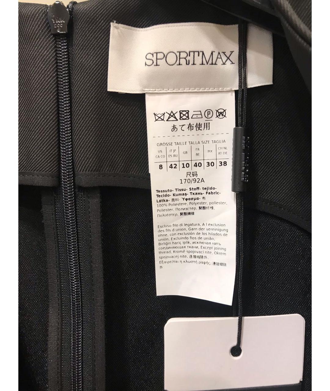 SPORTMAX Черная полиэстеровая блузы, фото 4