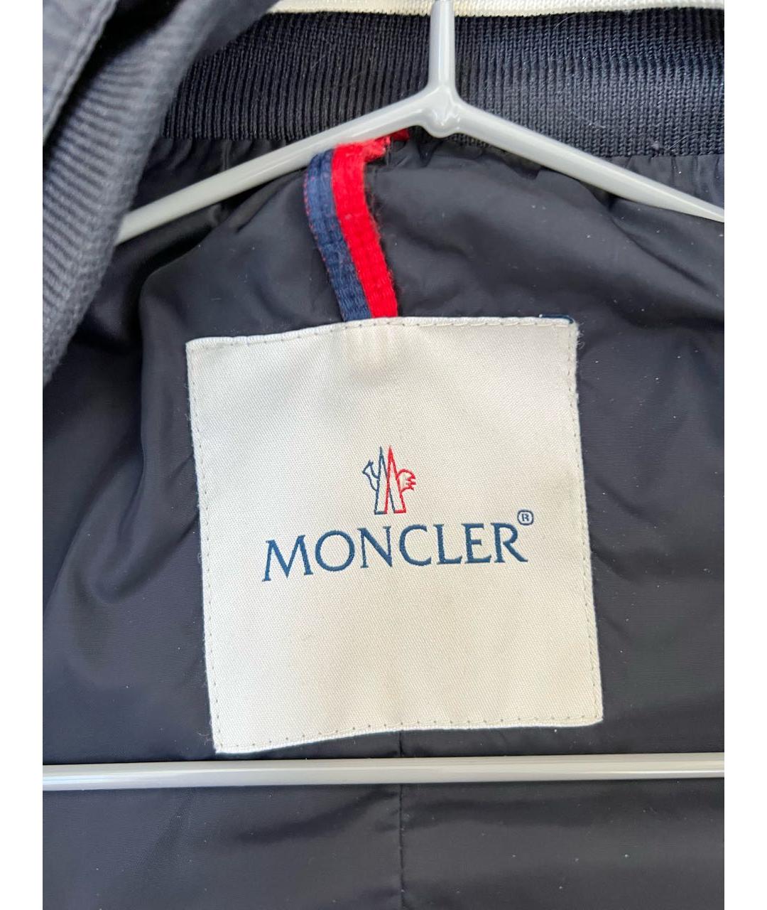 MONCLER Темно-синяя полиэстеровая куртка, фото 4