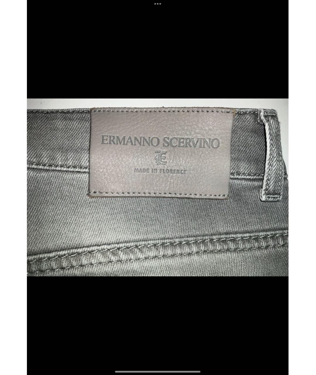 ERMANNO SCERVINO Серые хлопко-эластановые прямые джинсы, фото 6