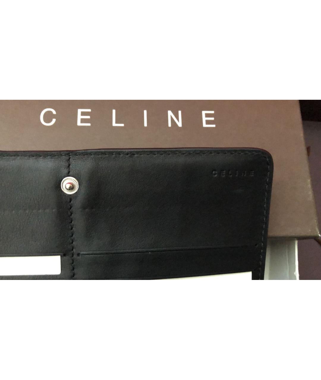 CELINE Черный кожаный кошелек, фото 8