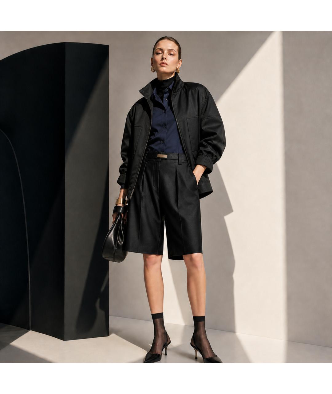 CELINE Черные хлопковые шорты, фото 5
