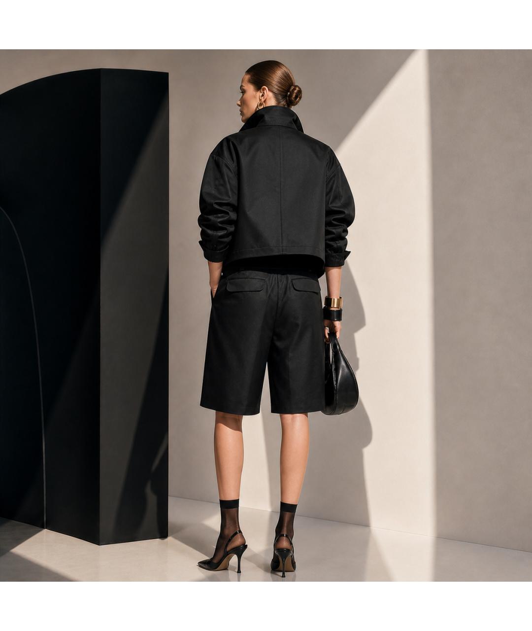 CELINE Черные хлопковые шорты, фото 6