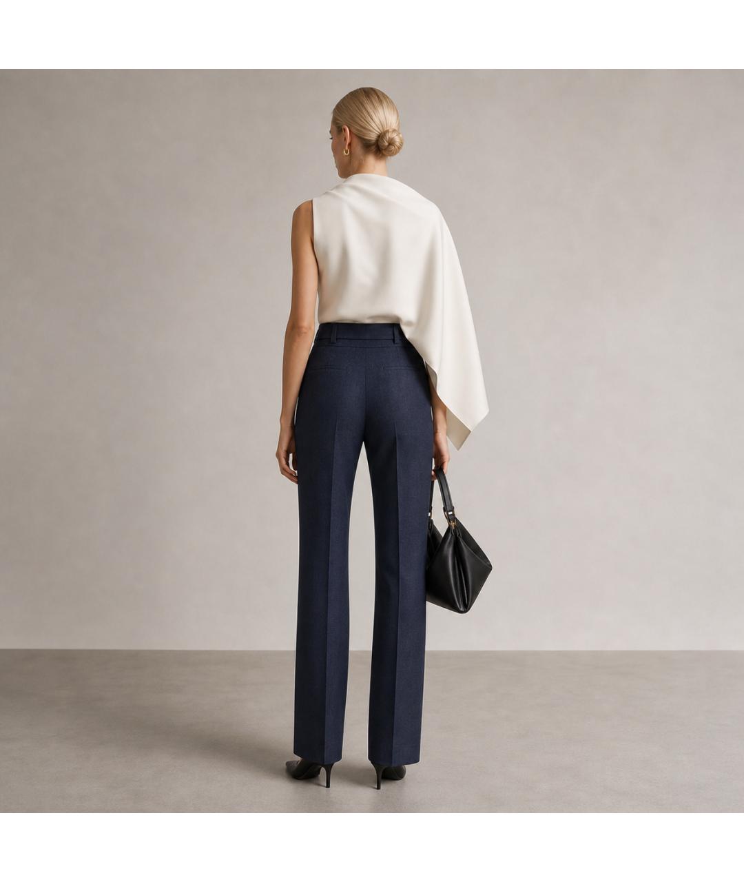 CELINE Темно-синие шерстяные брюки узкие, фото 6