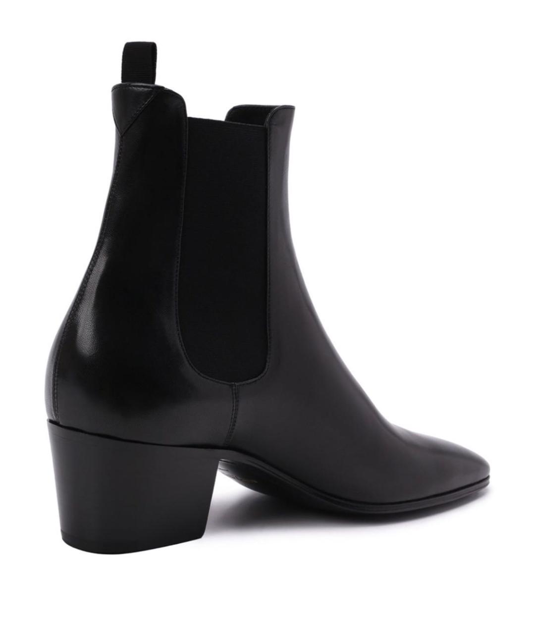 SAINT LAURENT Черные кожаные ботильоны, фото 4