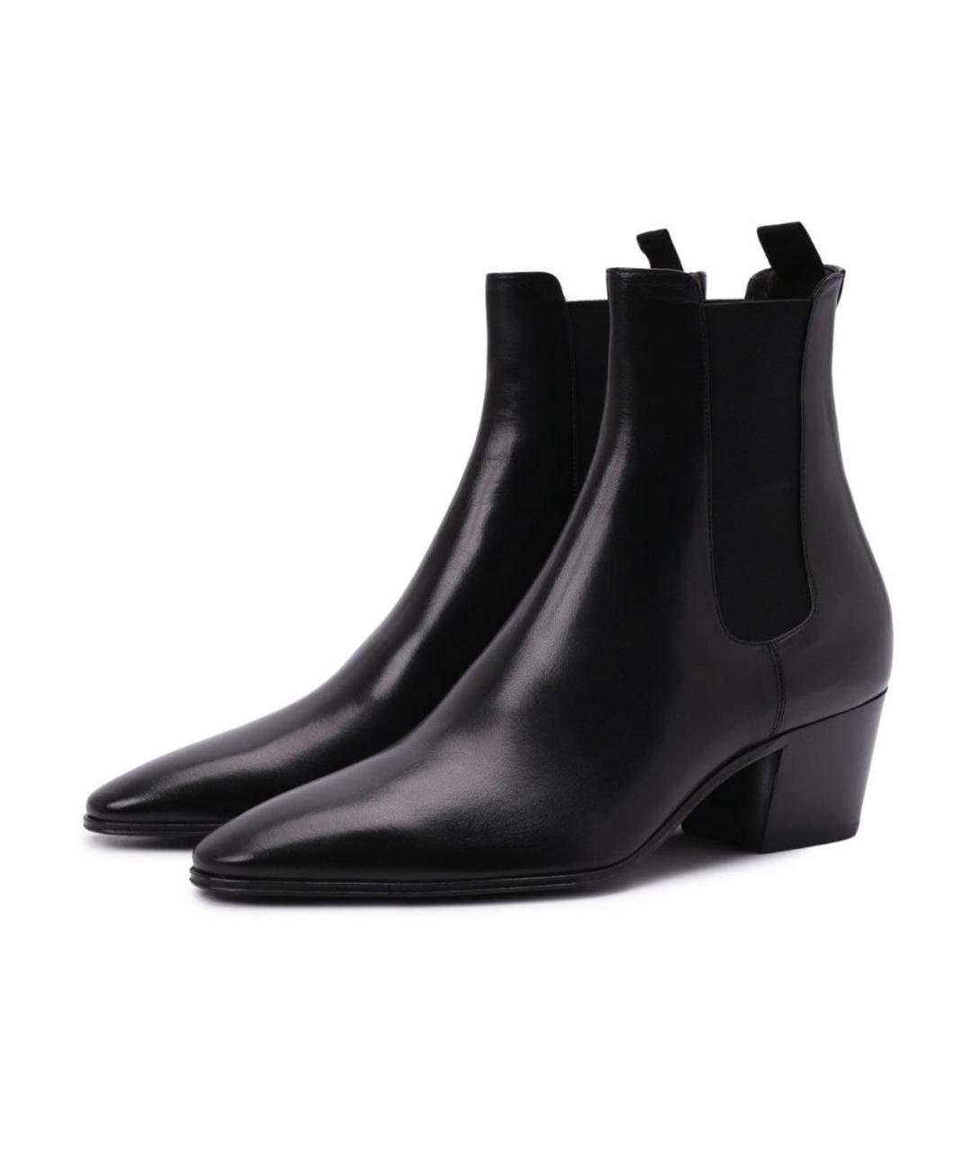 SAINT LAURENT Черные кожаные ботильоны, фото 6