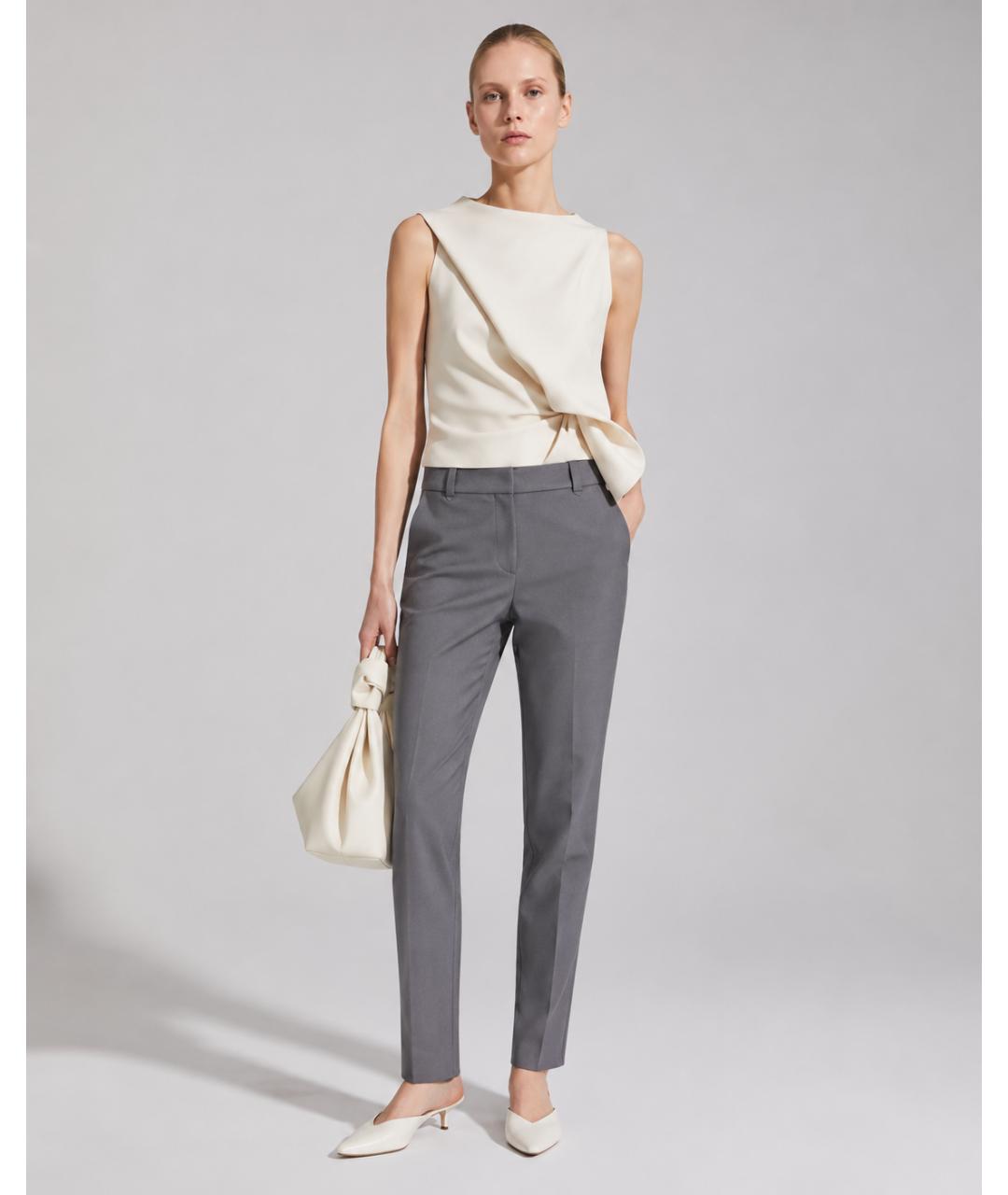 CELINE Фиолетовые хлопковые брюки узкие, фото 6