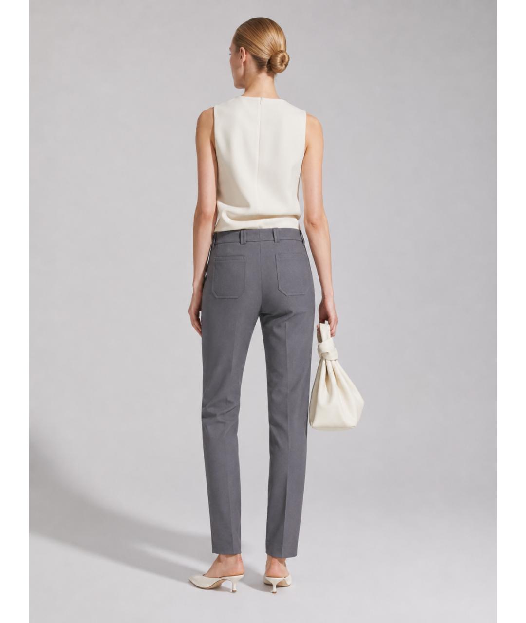 CELINE Фиолетовые хлопковые брюки узкие, фото 7