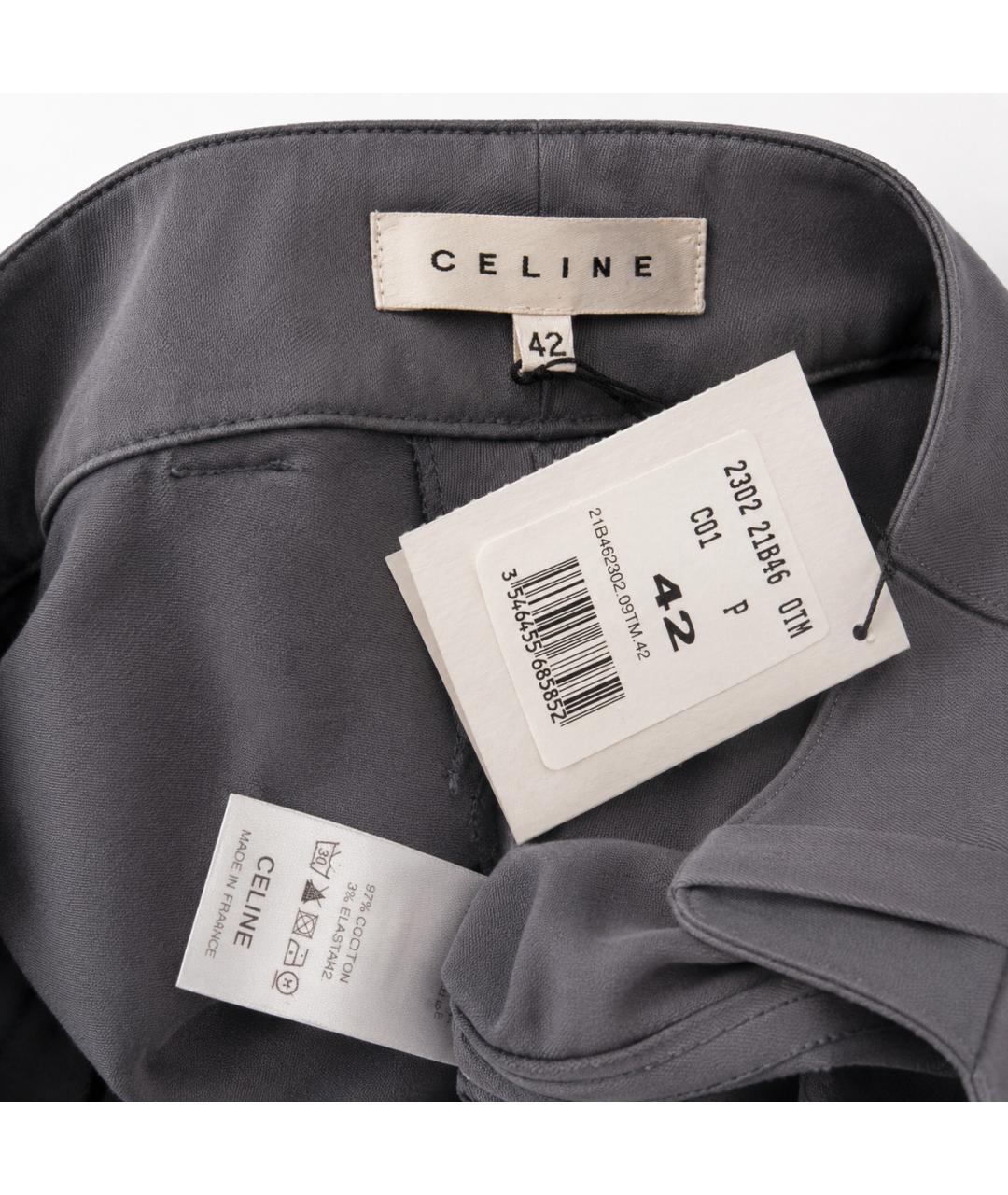 CELINE Фиолетовые хлопковые брюки узкие, фото 5