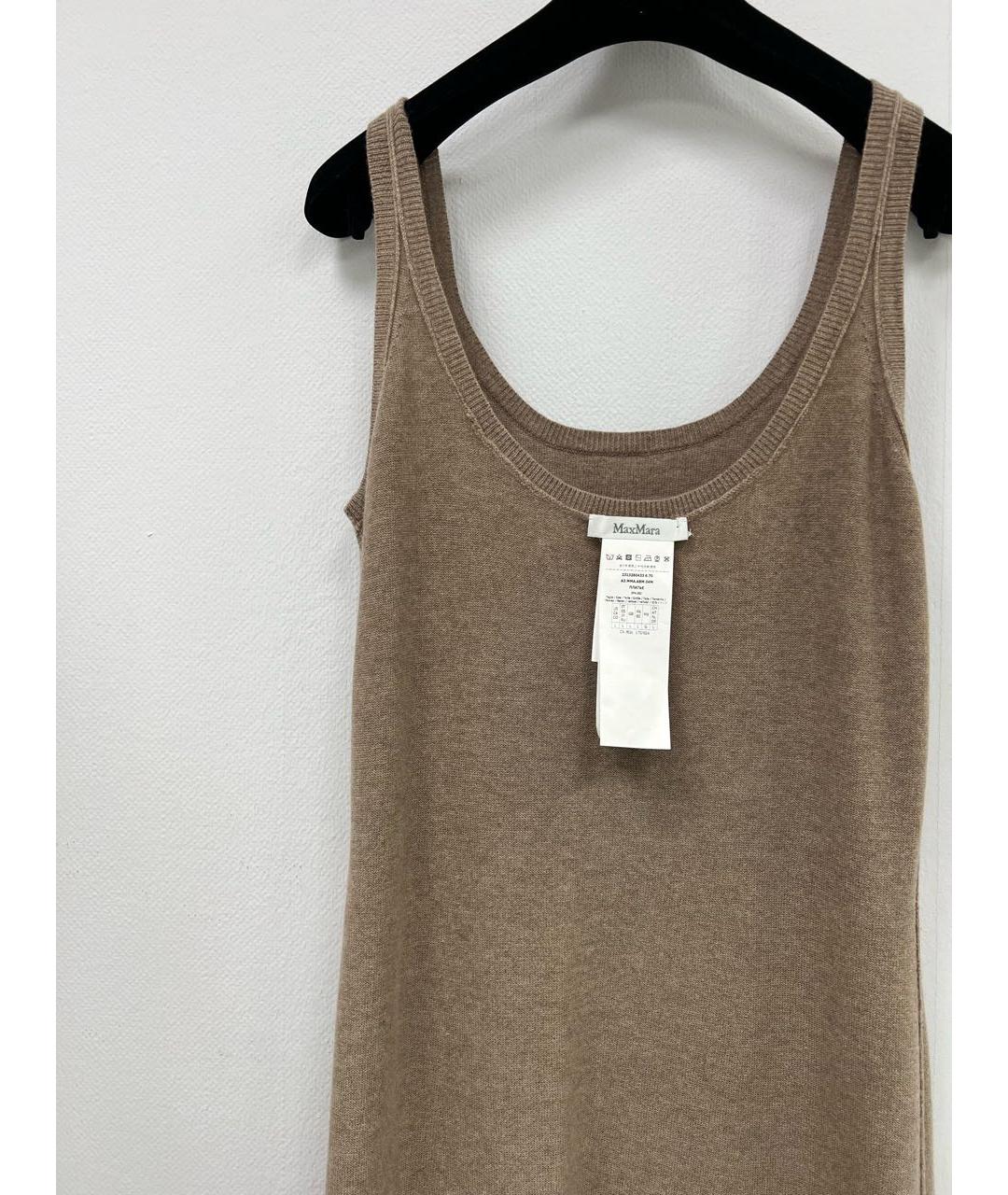 MAX MARA Бежевое шерстяное повседневное платье, фото 3