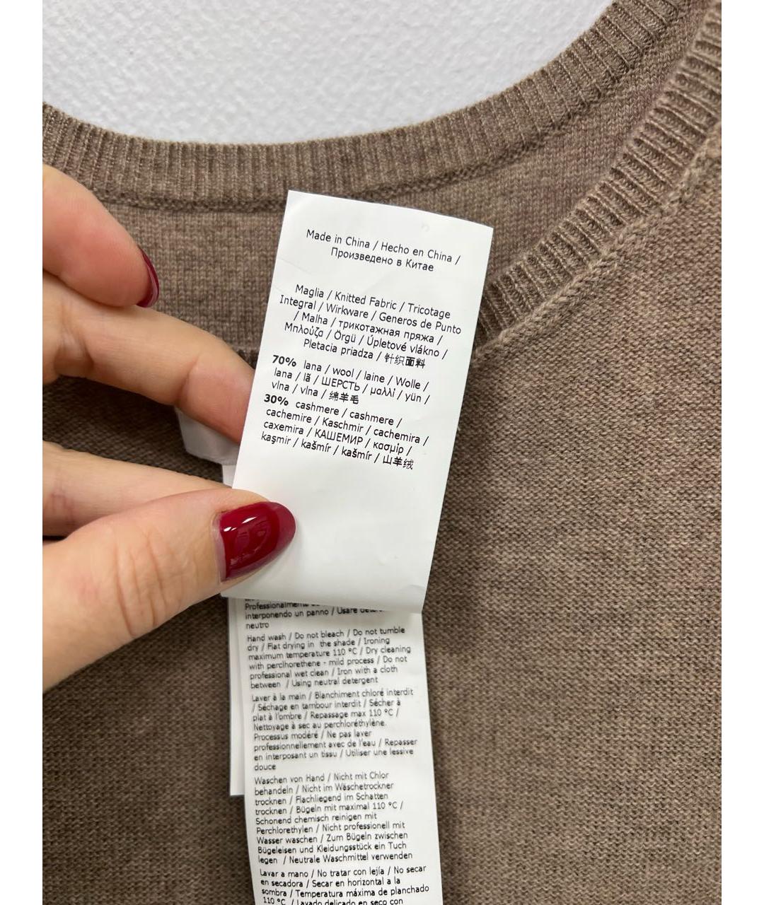 MAX MARA Бежевое шерстяное повседневное платье, фото 6