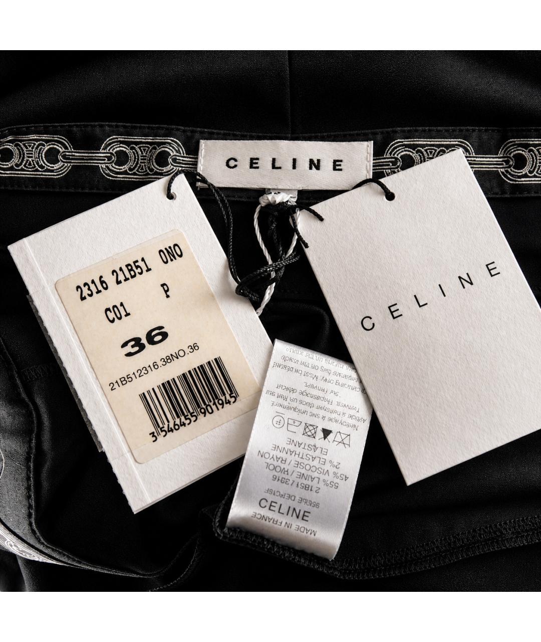 CELINE Черные шерстяные бриджи, фото 5