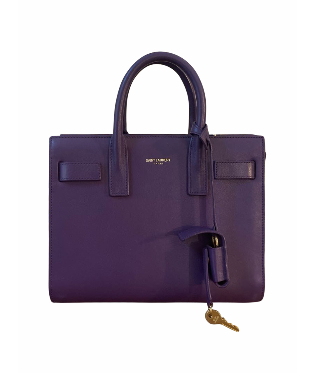 SAINT LAURENT Фиолетовая кожаная сумка тоут, фото 1