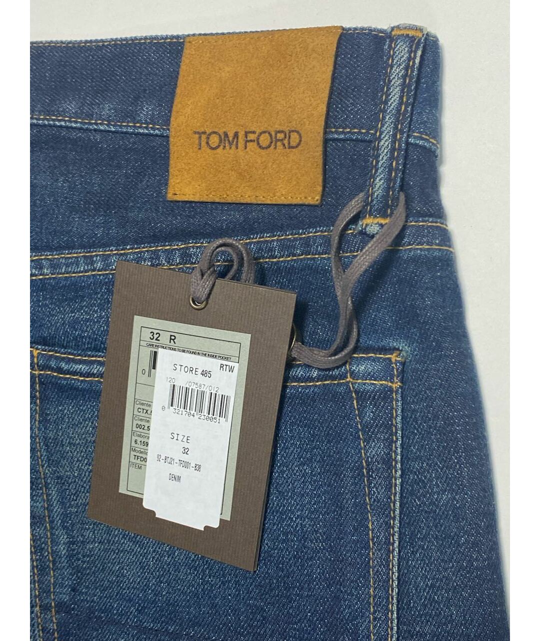 TOM FORD Синие хлопковые джинсы скинни, фото 4