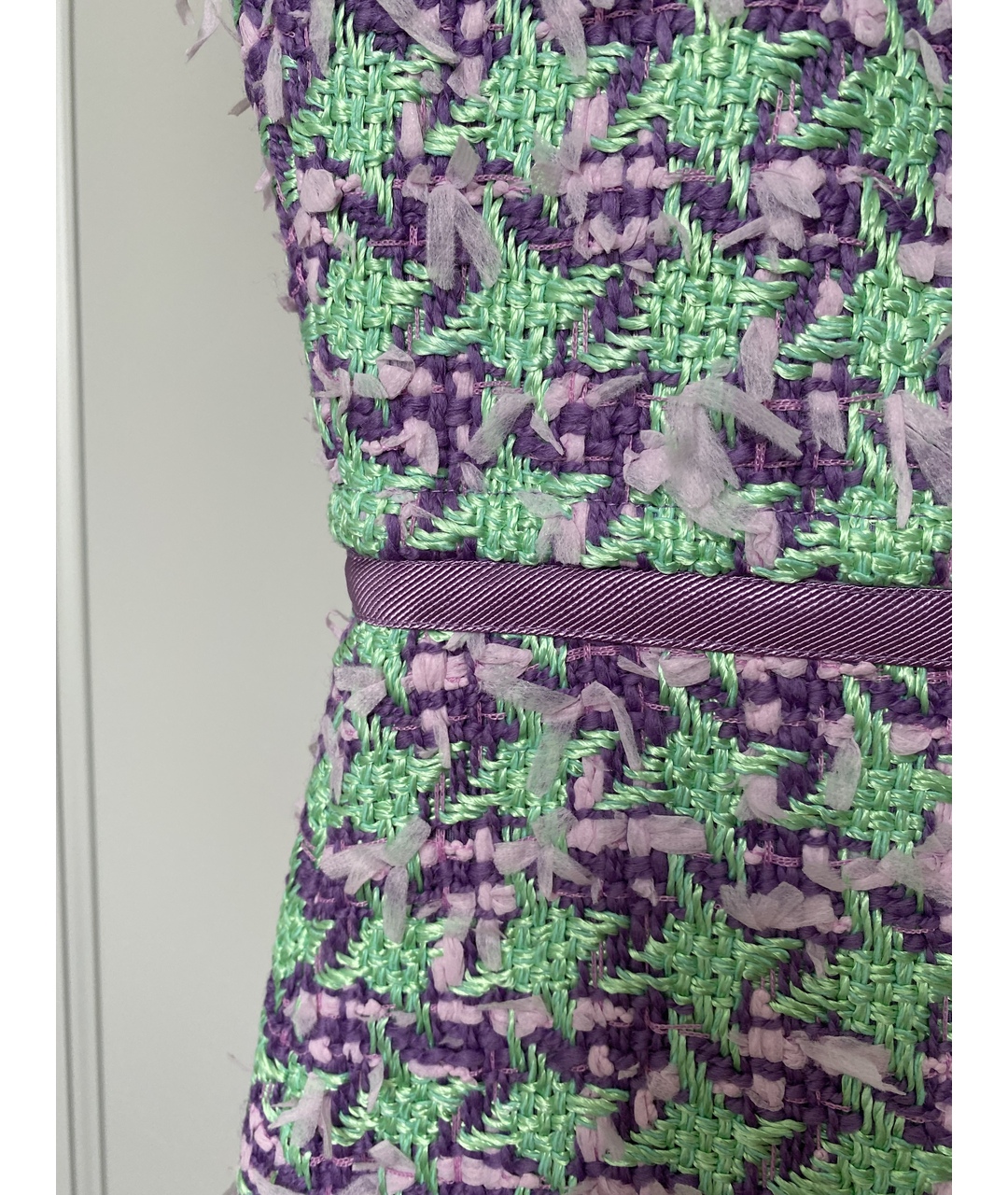 MOSCHINO Фиолетовое твидовое коктейльное платье, фото 4