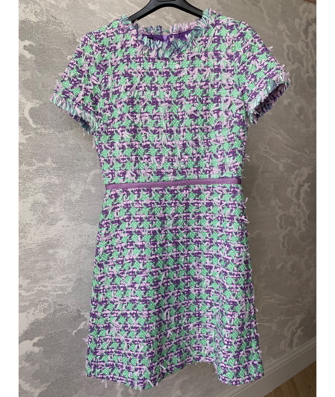 MOSCHINO Фиолетовое твидовое коктейльное платье, фото 7