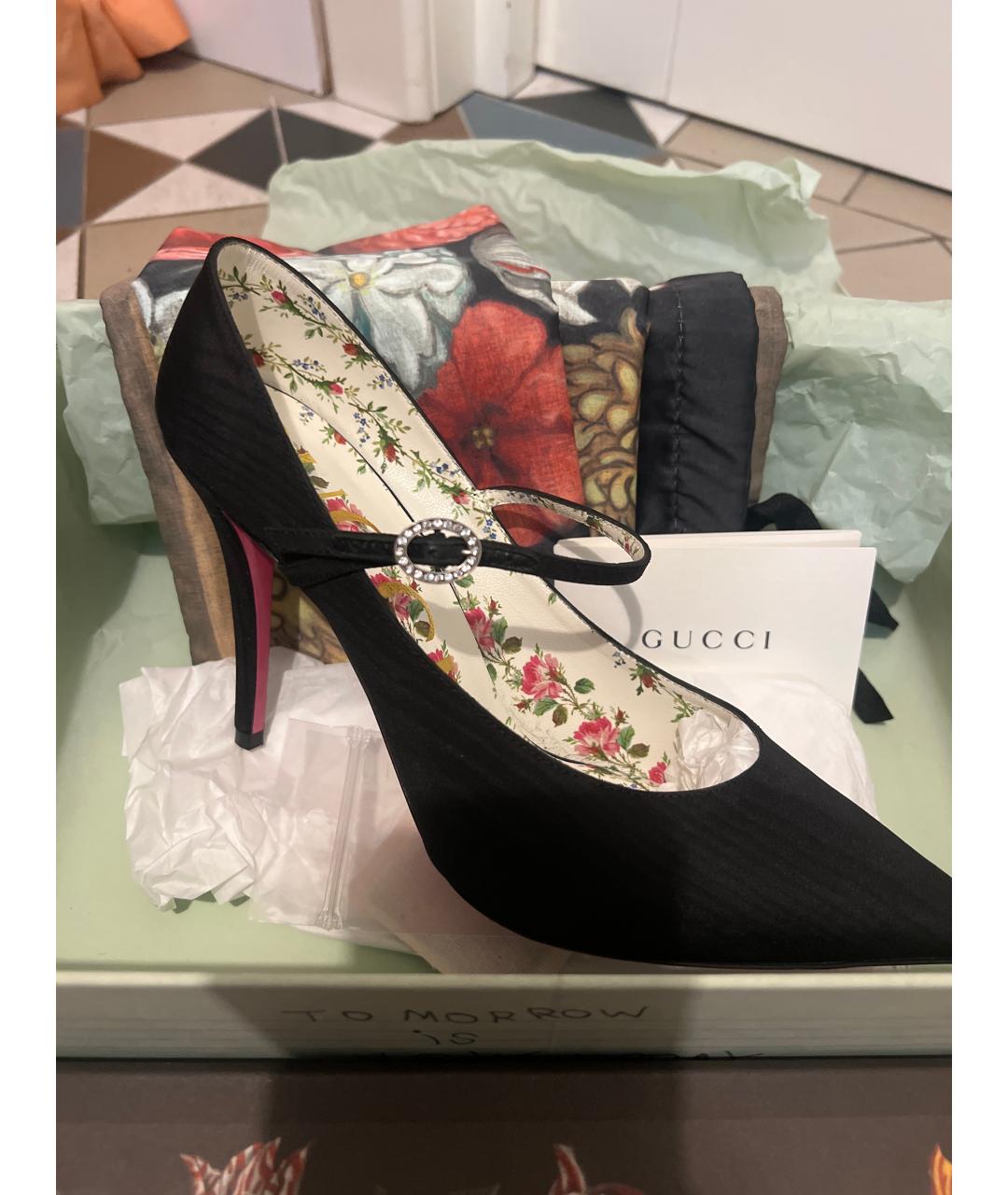 GUCCI Черные текстильные туфли, фото 8