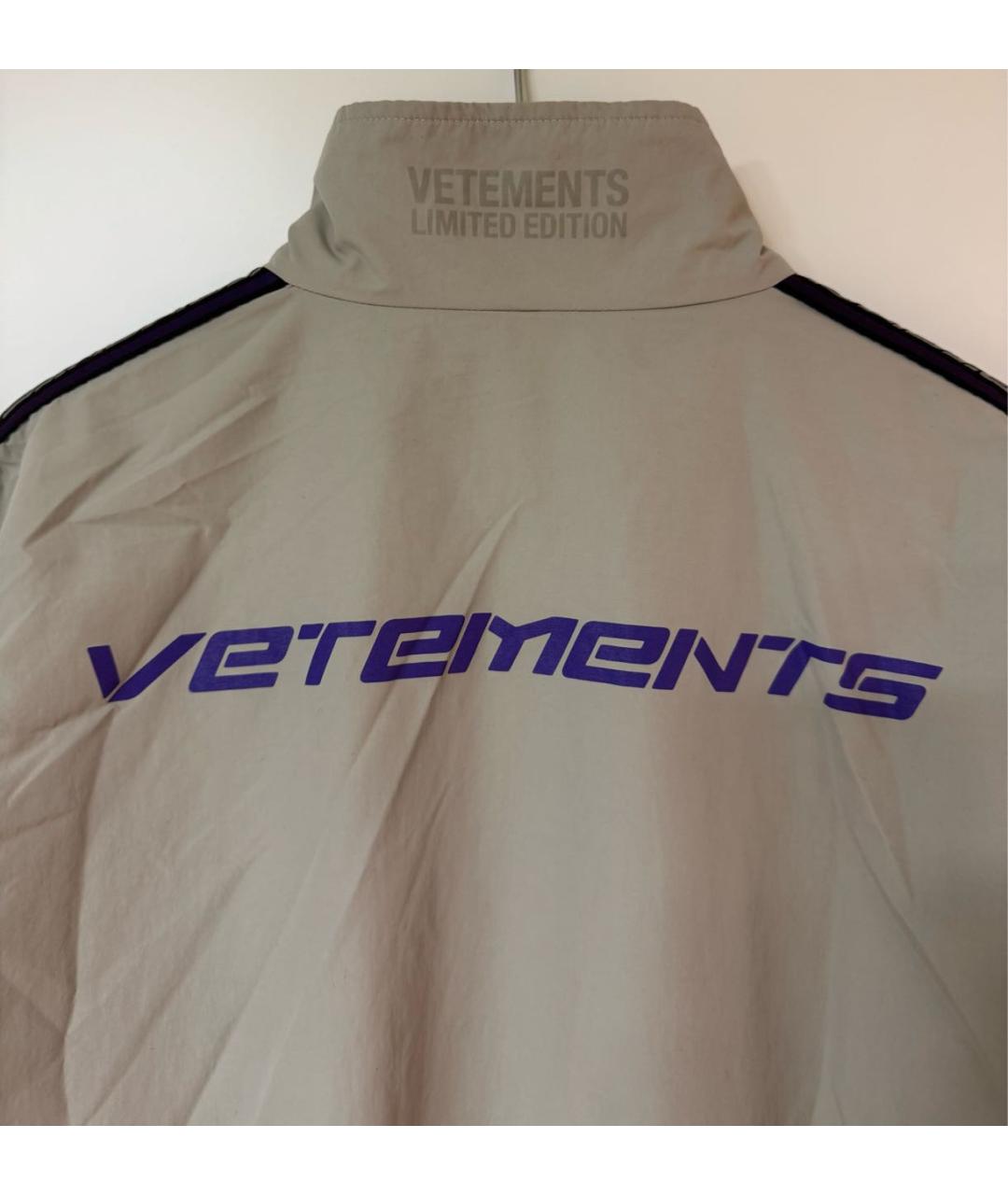 VETEMENTS Серая синтетическая спортивная куртка, фото 4