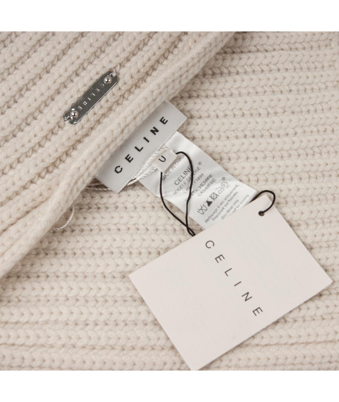 CELINE Бежевый кашемировый шарф, фото 4