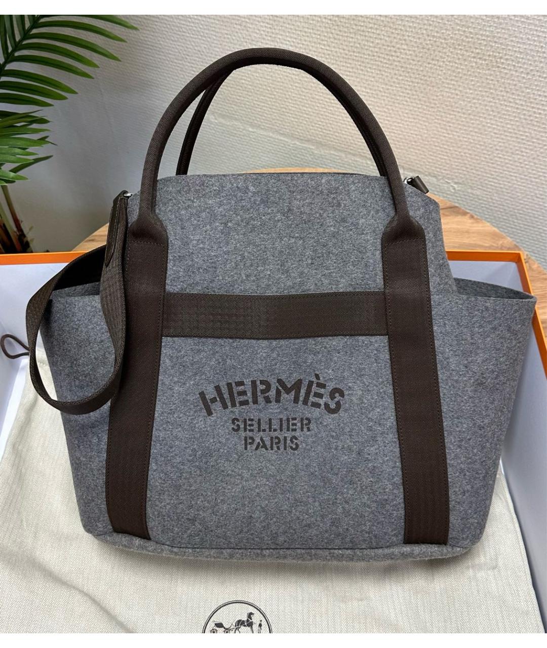 HERMES Серая дорожная/спортивная сумка, фото 7