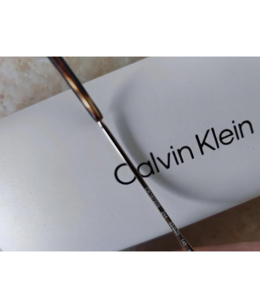 CALVIN KLEIN Коричневые солнцезащитные очки, фото 3