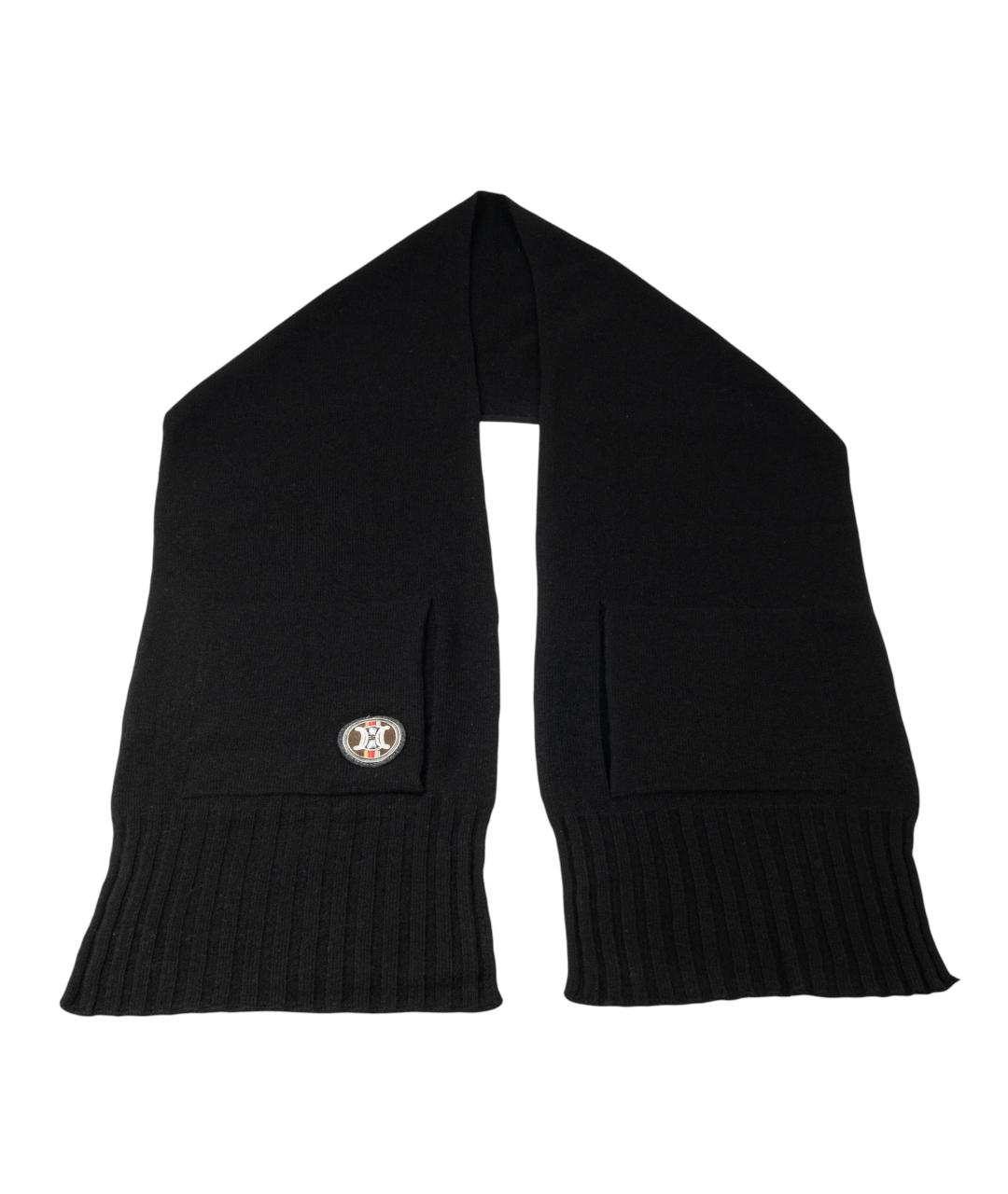 CELINE Черный шерстяной шарф, фото 1