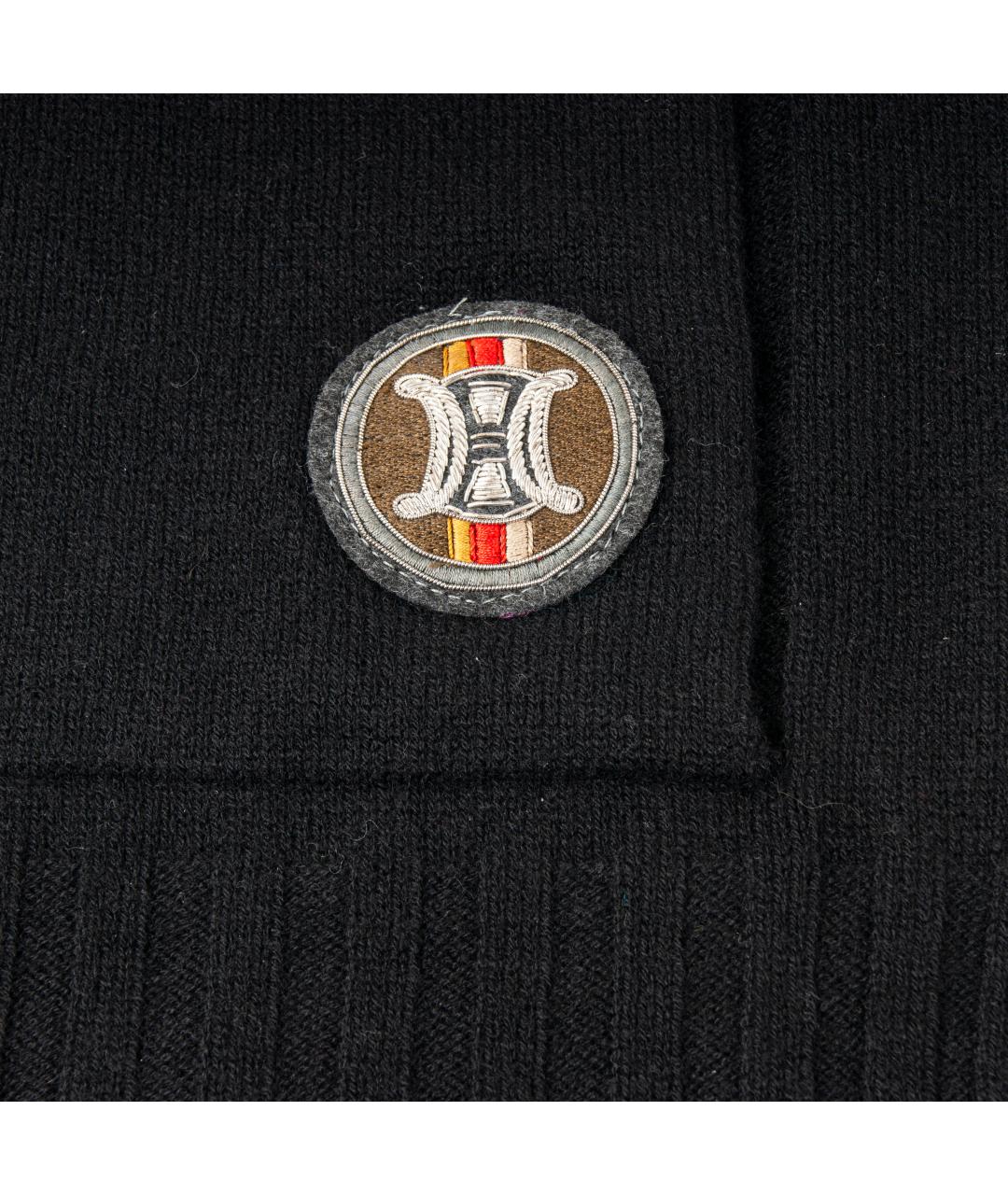 CELINE Черный шерстяной шарф, фото 2