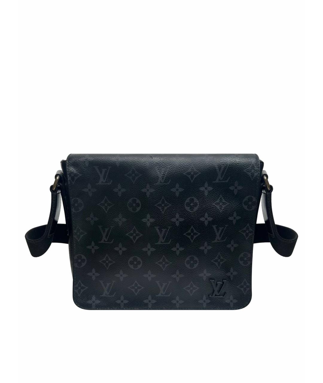 LOUIS VUITTON Черная кожаная сумка на плечо, фото 1