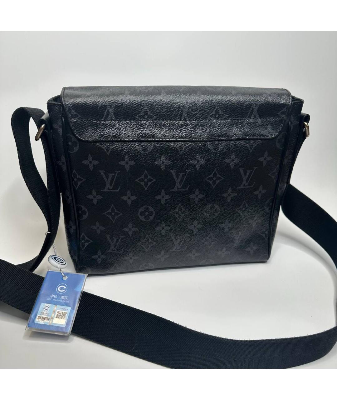 LOUIS VUITTON Черная кожаная сумка на плечо, фото 2