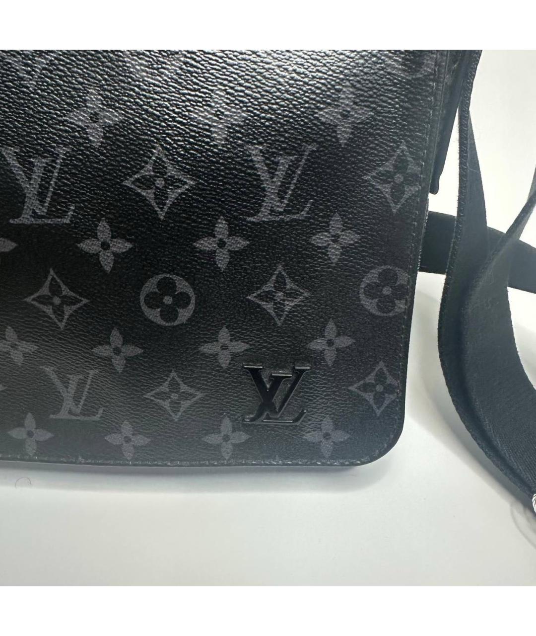 LOUIS VUITTON Черная кожаная сумка на плечо, фото 3