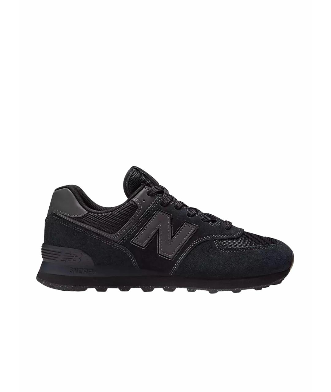 NEW BALANCE Черные замшевые низкие кроссовки / кеды, фото 1