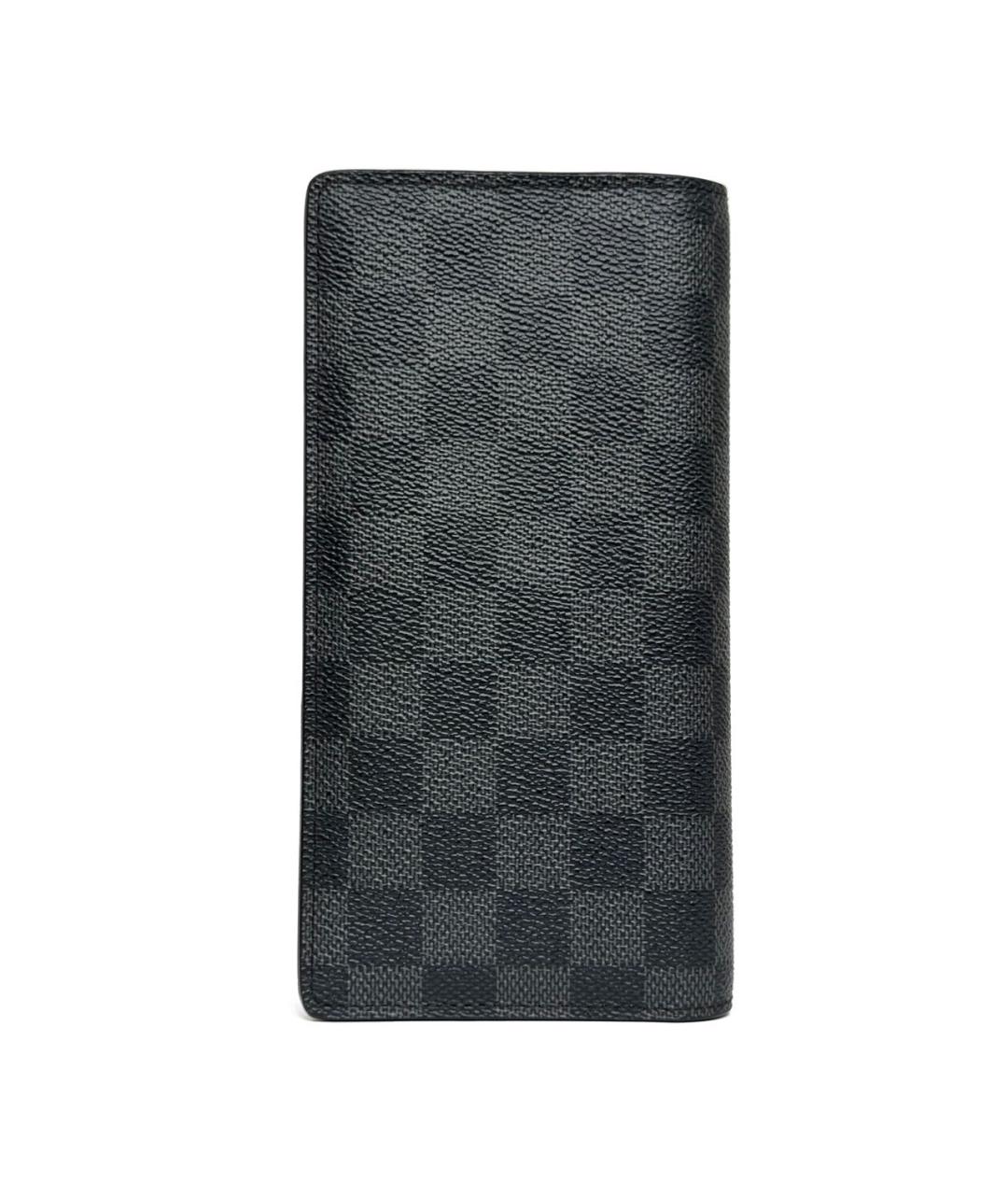LOUIS VUITTON Черный кожаный кошелек, фото 2