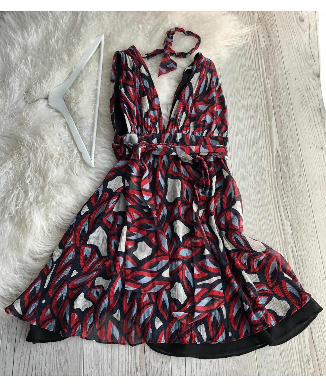 PINKO Красное шелковое повседневное платье, фото 3