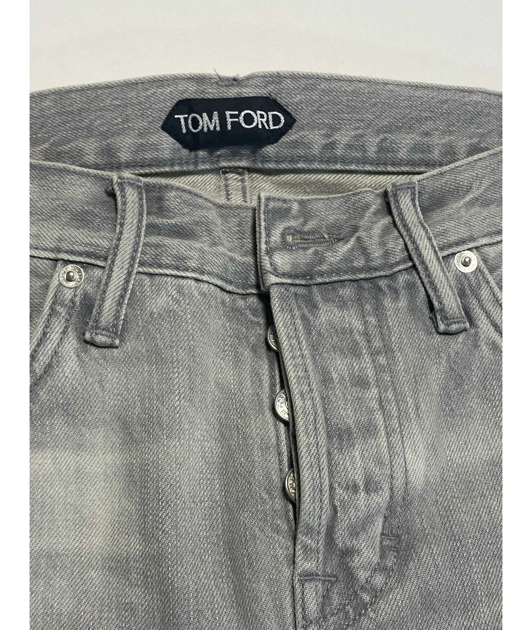 TOM FORD Серые хлопковые джинсы скинни, фото 3
