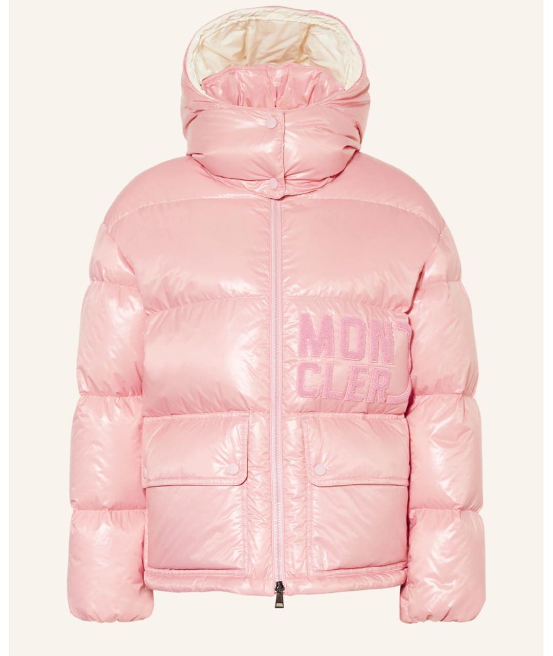 MONCLER Розовый полиамидовый пуховик, фото 9