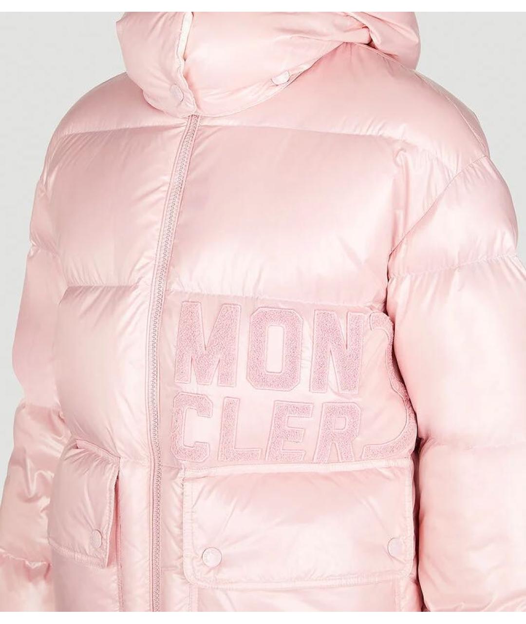MONCLER Розовый полиамидовый пуховик, фото 4