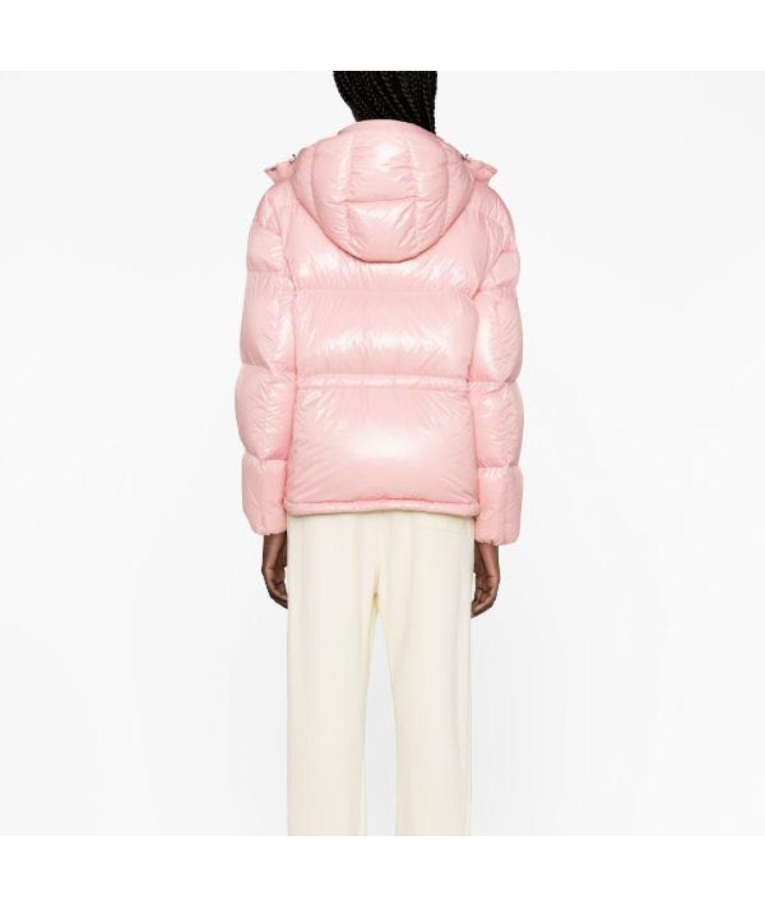 MONCLER Розовый полиамидовый пуховик, фото 2