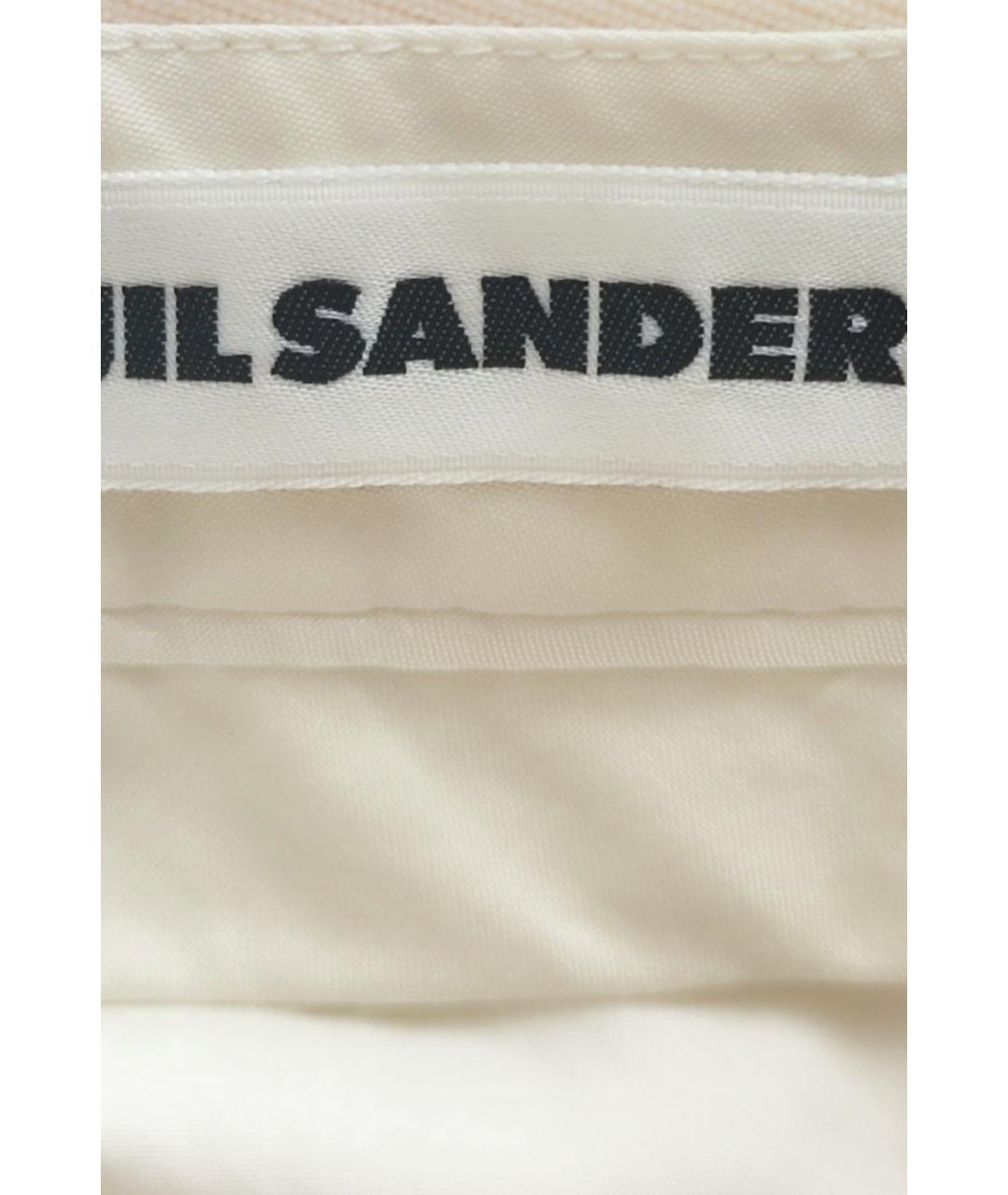 JIL SANDER Белые шерстяные прямые брюки, фото 4