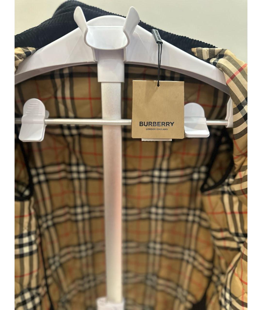 BURBERRY Черная полиамидовая куртка, фото 3