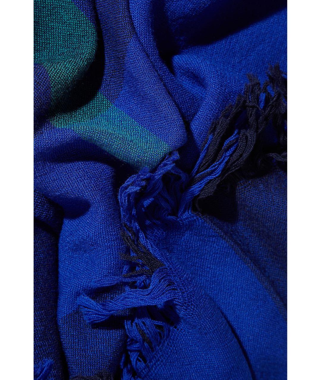 BURBERRY Синий шерстяной платок, фото 6